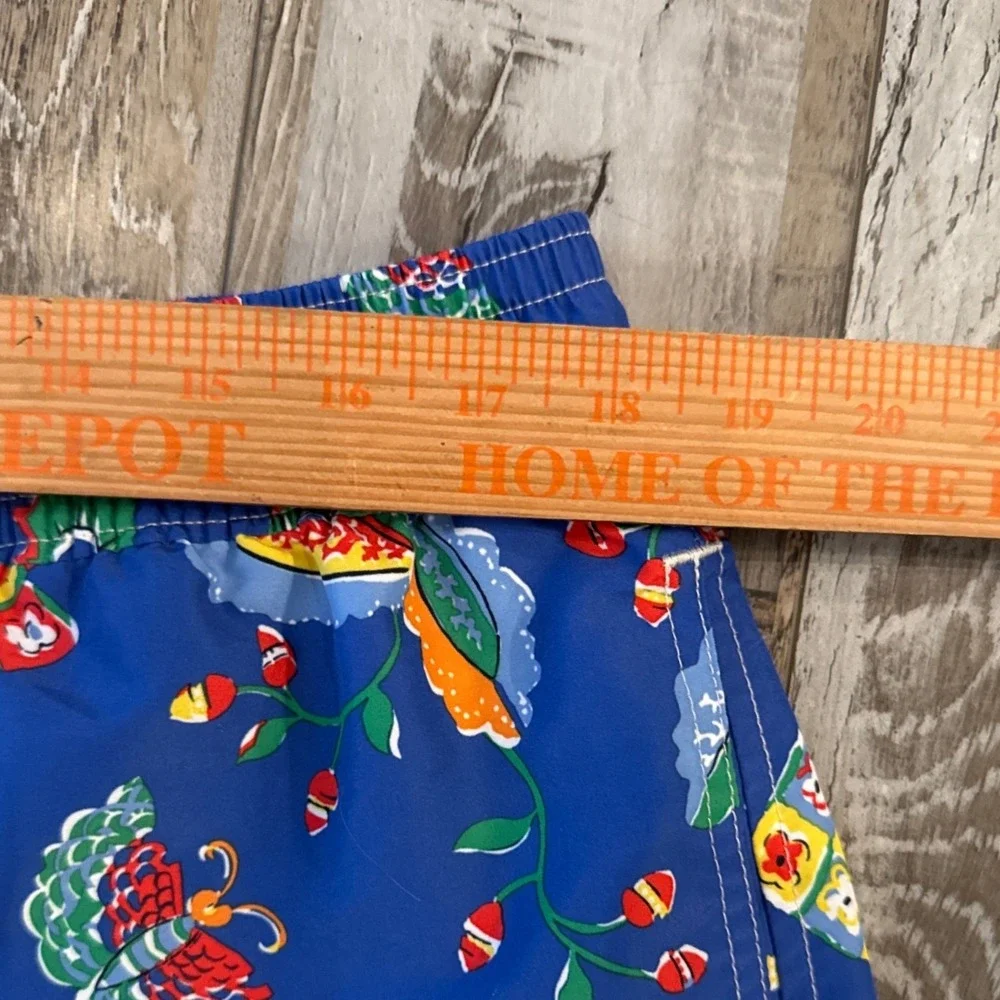 Polo Ralph Lauren Mens Tropical Swim Trunks Bird Floral XXL Blue Board Shorts